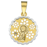 Medalla Oro Amarillo Virgen Niña Coleta